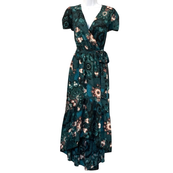 INC International Concepts Dresses & Skirts - Whimsy Floral Wrap Dress in Teal Pattern